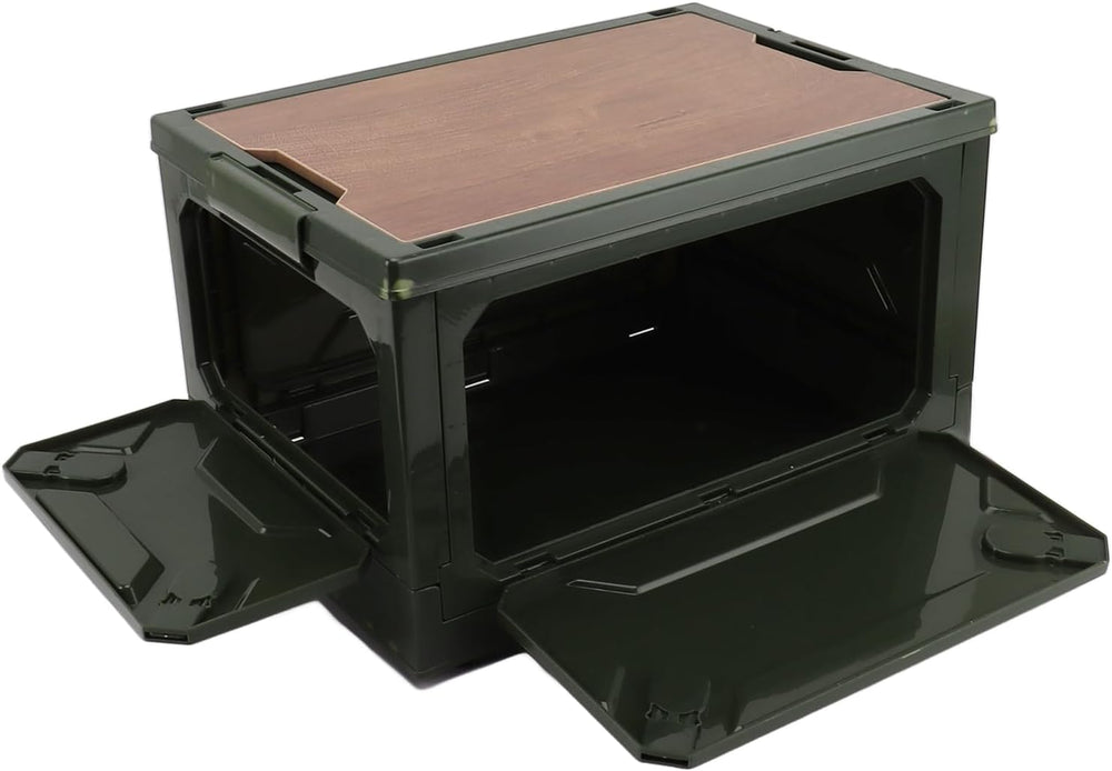 Tissting 30L 41cm/16.14in Collapsible Camping Storage Box with Wheels - 5-Sid...