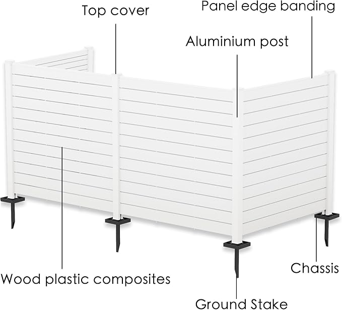 Kozyard 50" W x 48" H Outdoor Privacy Screens Aluminum Post, Air Co...