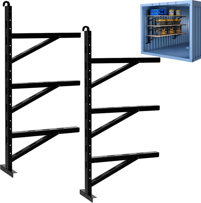 2 Pcs Shipping Container Shelving Bracket, 22"(D) x 46.5"(H)