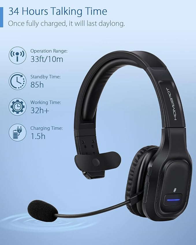 HomeSpot JM100 Trucker Bluetooth Headset