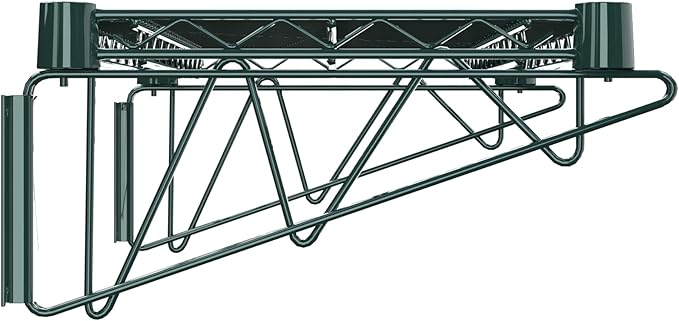 14" x 24" Green Epoxy Wire Wall Mount Shelf