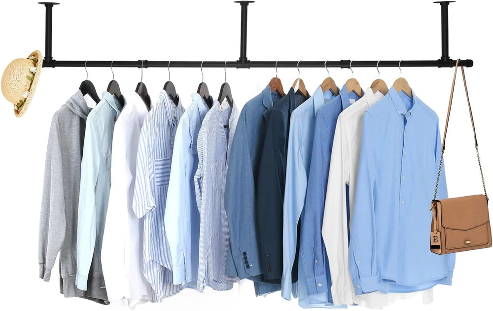Oroonoko 72" Wall Mounted Clothes Rack, Closet Rods for Hanging Clothes