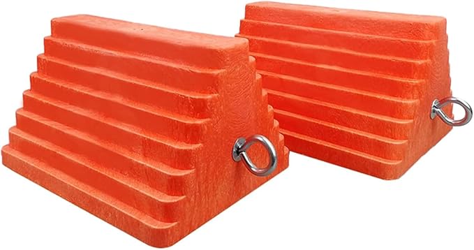 2 Packs Wheel Chocks Heavy Duty Orange