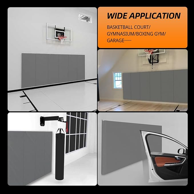PROGOAL 2"/4" Thick Foam Protection Wall Pad，Gym Basketball-Court