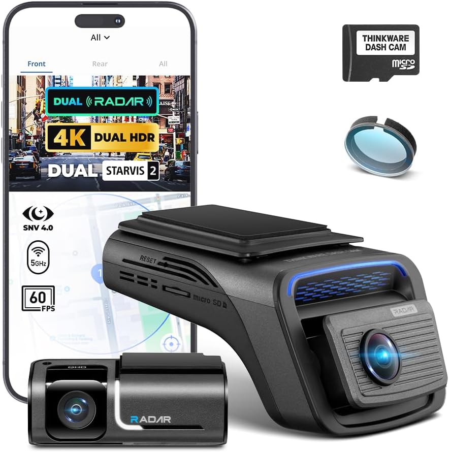 THINKWARE U3000 PRO Dash Cam 4K Front and 2K Rear, Dual STARVIS 2