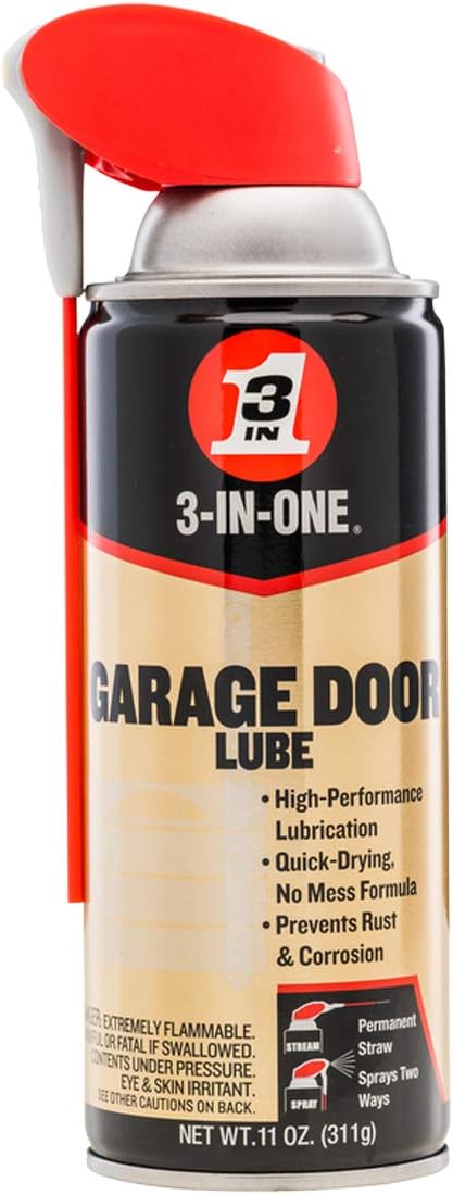 3-IN-ONE Garage Door Lubricant with SMART STRAW SPRAYS 2 WAYS, 11 OZ [6-PACK]