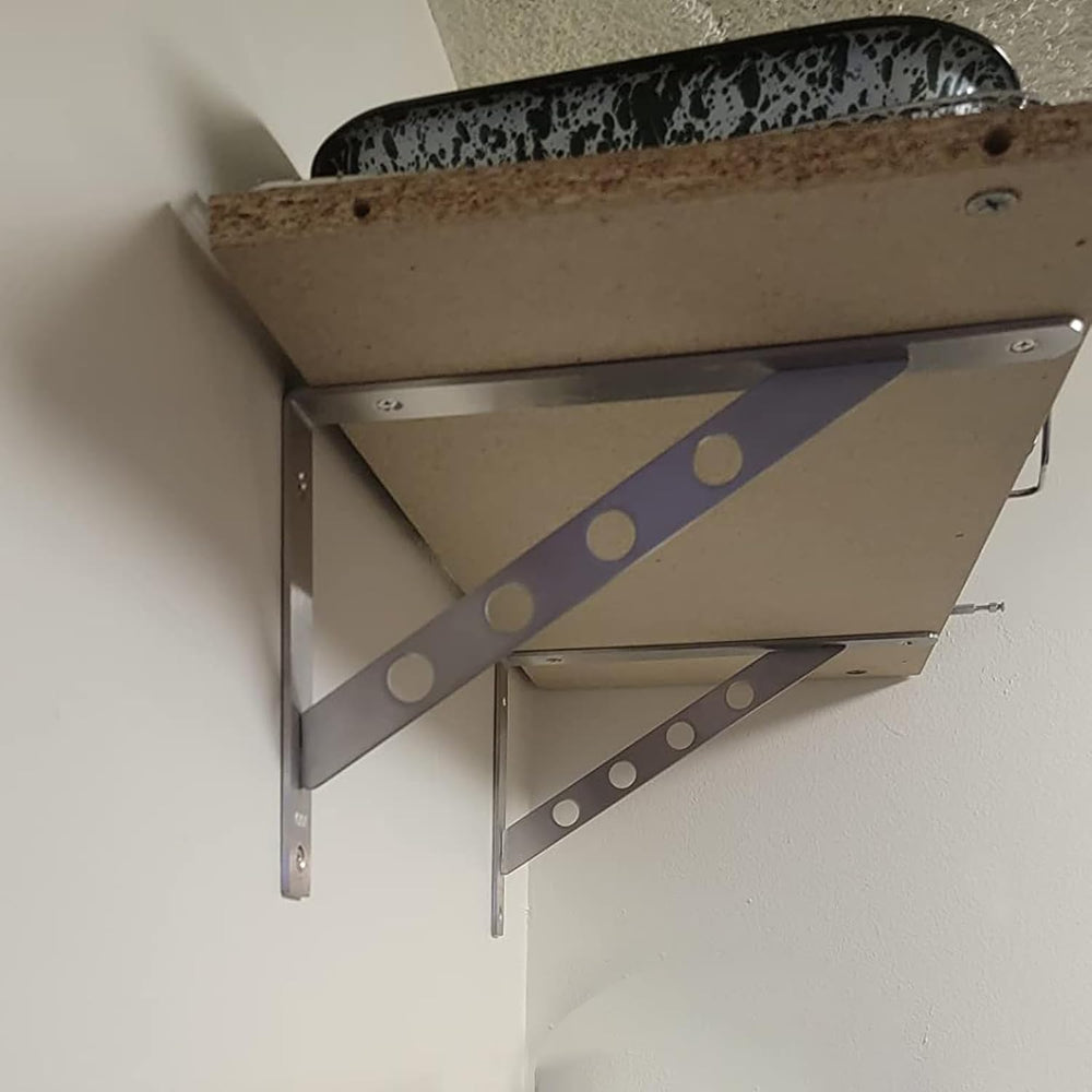 6 Pack 8 x 14 Inch L Shelf Bracket, 440lbs Capacity Stainless Steel Heavy Dut...