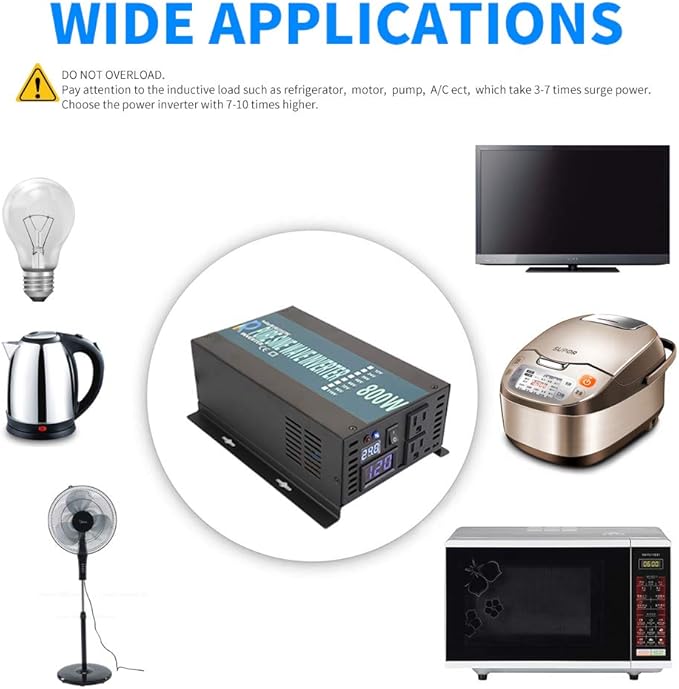 WZRELB Full Power Full Power Endurable Led Display 800W Pure Sine Wave Solar