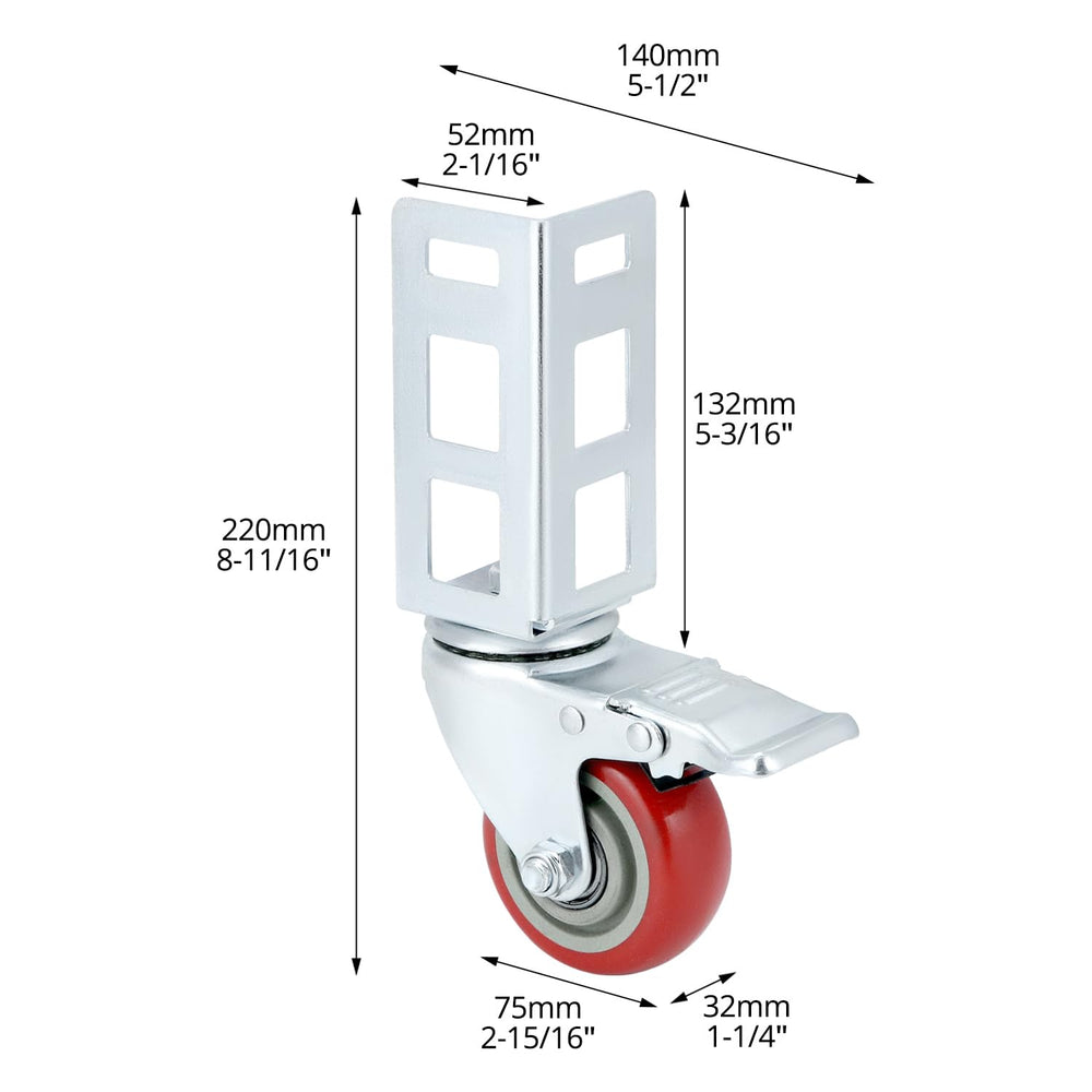 QWORK 3" Boltless Rack Caster Wheels, 8 Pack Storage Shelf Accessories, ...
