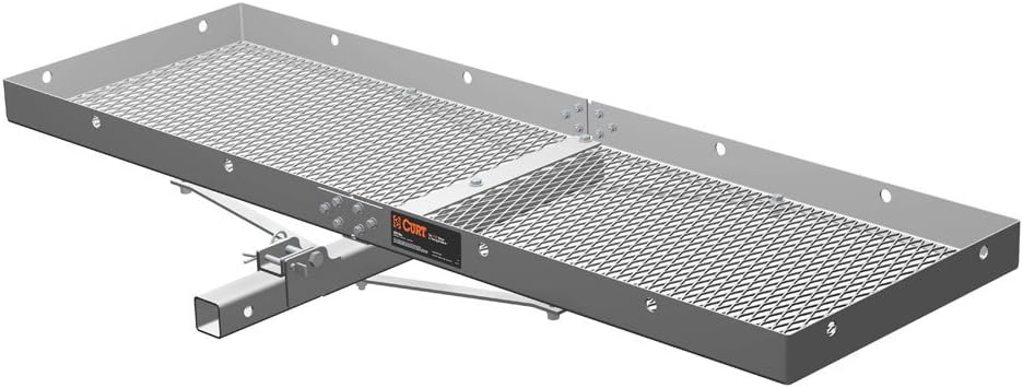 CURT 18100 Tray-Style Trailer Hitch Cargo Carrier, 500 lbs. Capacity, 60-Inch...