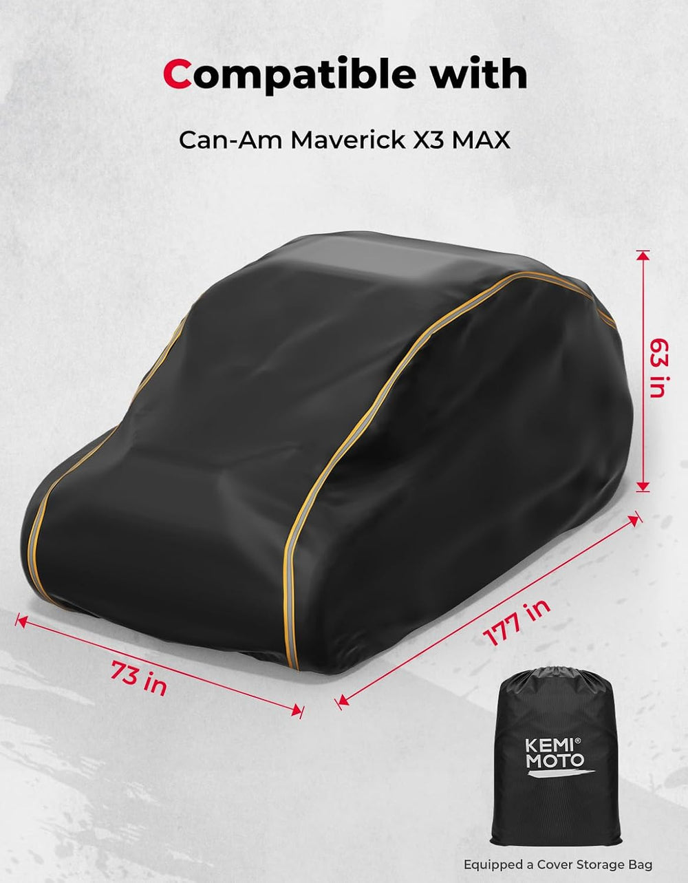KEMIMOTO X3 MAX Cover 4 Seater, Waterproof Oxford Cloth Long Lasting Keep Cle...