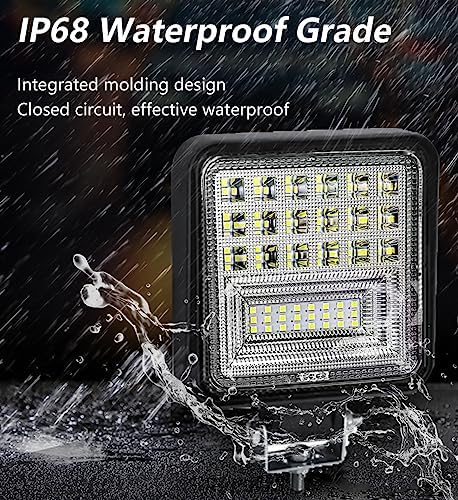 WINBANG LED Light Pods, 4 inch 126W Square LED Work Light, 12V 24V Spot/Flood...