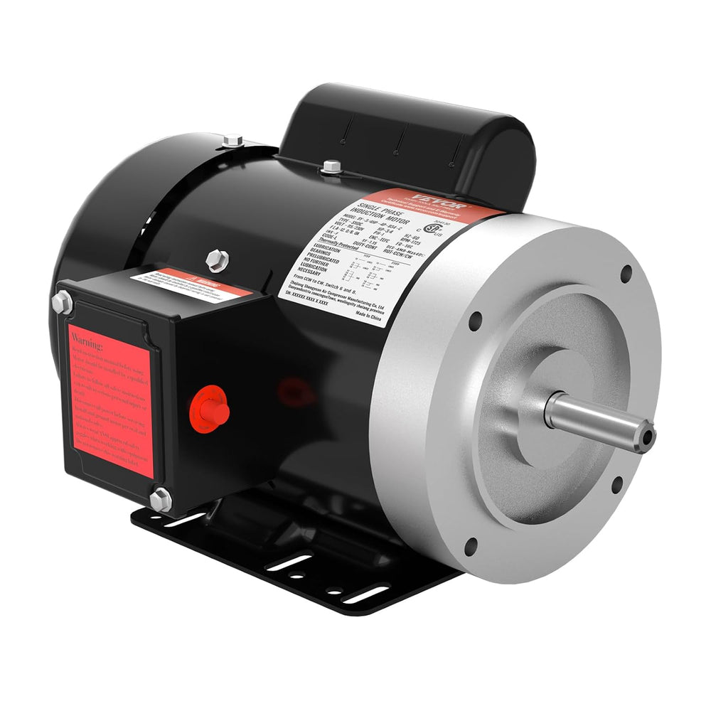 VEVOR 3/4HP Electric Motor 1725 RPM, AC 115V/230V, 56C Frame, Air Compressor ...