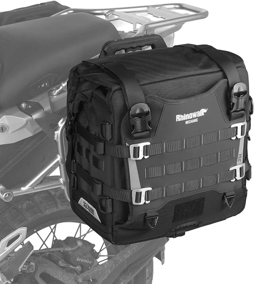 Rhinowalk Motorcycle Saddle bag Waterproof Luggage Bag 35L Quick Release with...