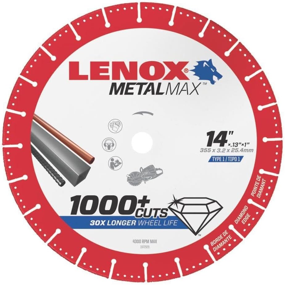 Lenox Metalmax 14 Inch Segmented Rim Diamond Edge Cutoff Wheel for Metal