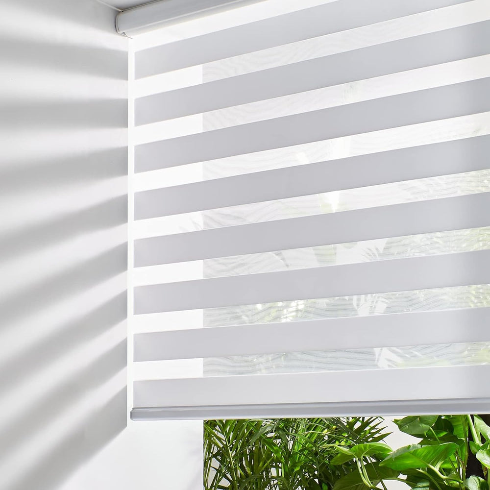 Persilux Dual Layer Polyester Window Shade, Cordless Zebra Blinds, 35.5"...