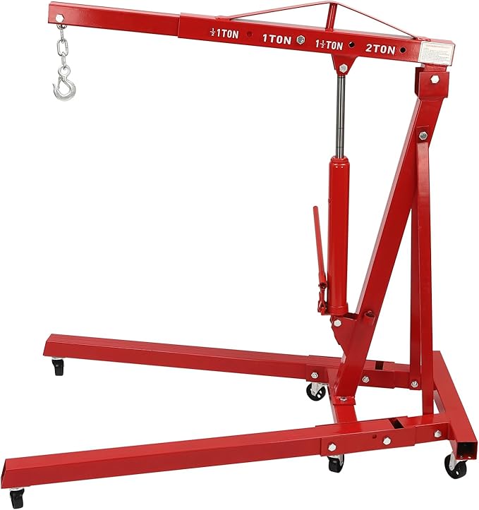 2 Ton Folding Engine Hoist Heavy Duty Carbon Steel Hydraulic Shop Engine Crane