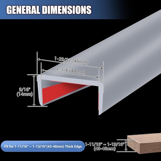 Rubber Edge Trim, Flexible Self Adhesive U Shaped Peel and Stick Edge Banding
