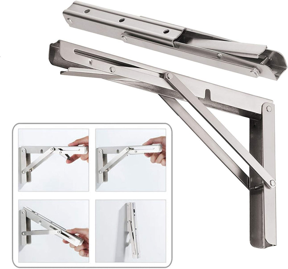 CLT 20'' Folding Shelf Brackets Max. Load 440 lb, Heavy Duty Stainles...