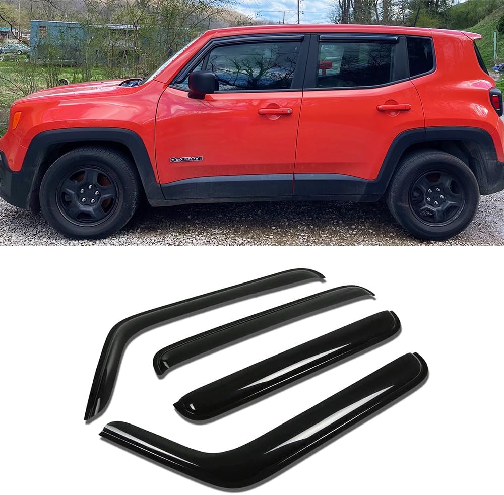 94368 Side Window Visors Wind Vent Deflector, Dark Smoke Window Shade