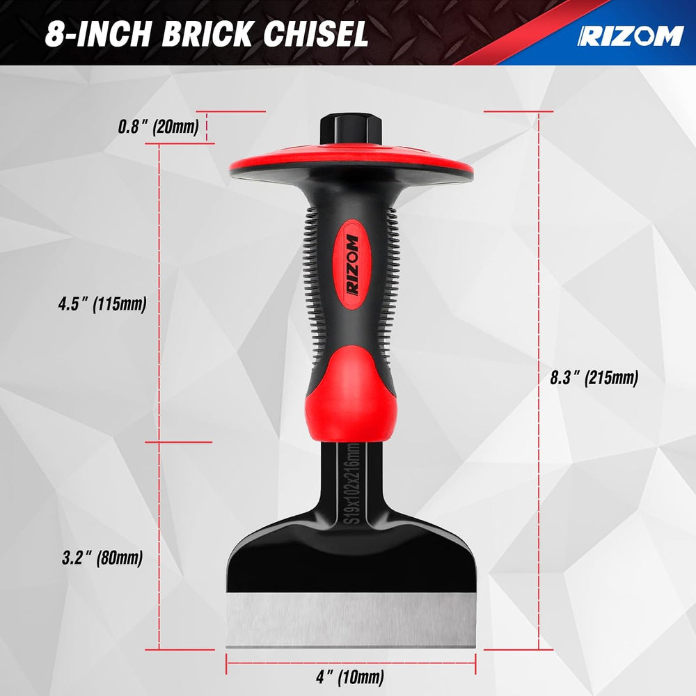 Rizom Chisel Set with Hand Protection, 3 Pcs Stone and Rock Chisel, Heavy Dut...