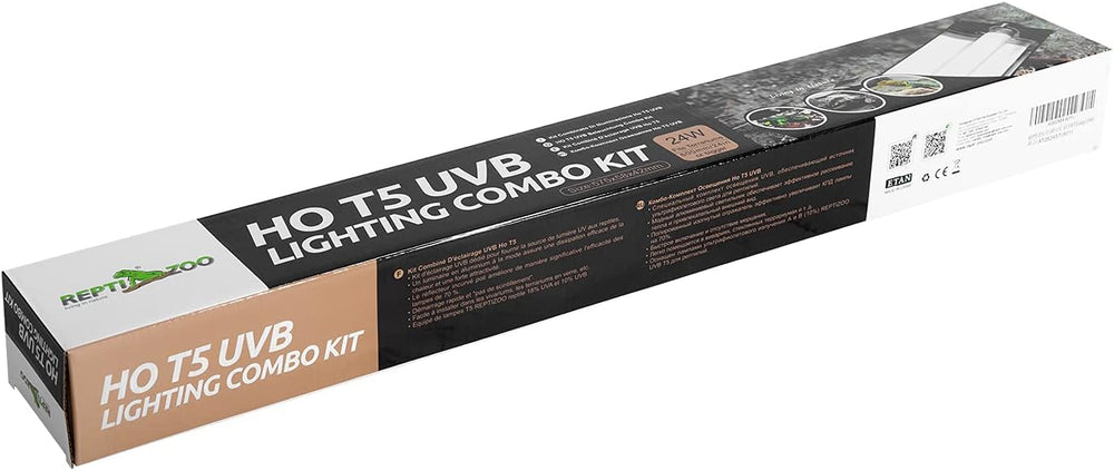 REPTI ZOO T5 HO UVB Lighting Combo Kit, Terrarium Hood Comes with Desert 10.0...