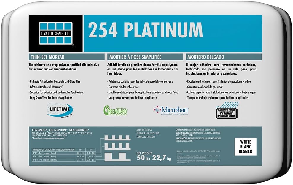 0254-0050-21 Platinum Multipurpose Thin-Set Mortar, 50 lb, Gray