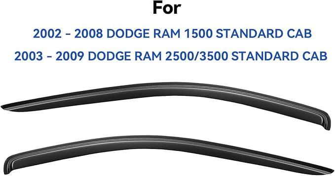 Window Visors Rain Guards for 2002-2008 Dodge Ram 1500 Regular Cab, Out-Channel