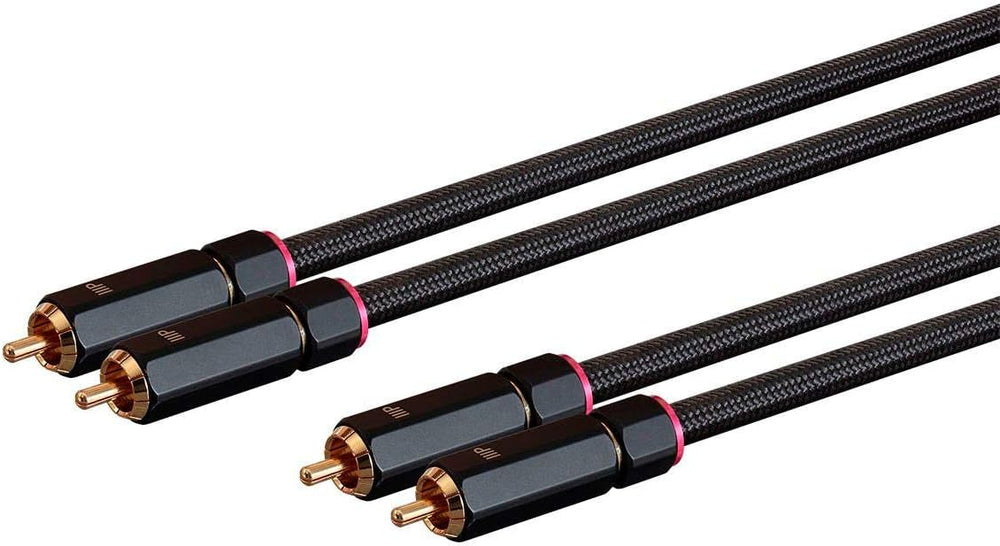 Monoprice Male RCA Two Channel Stereo Audio Cable - 25 Feet - Black, Gold Pla...