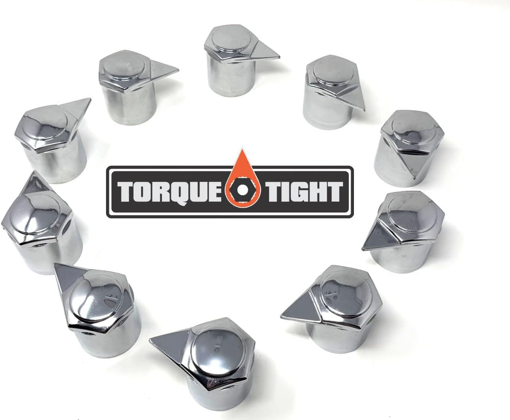 Chrome Lug Nut Indicators with Dust Cap | 33mm | 10-Pack | Loose Wheel Nut Wa...