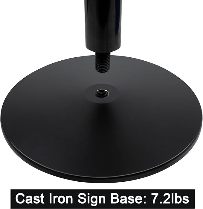 Parking Sign Post 48" Heavy Duty Cast Iron Parking Signs Stand, Movable ...