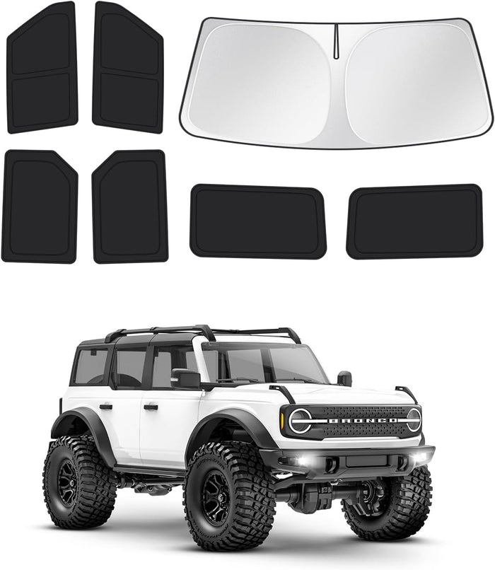Windshield Sun Shade for 2021-2025 2026 Ford Bronco 4 Door Side Rear Window (7PCS)