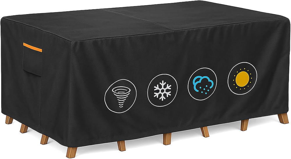 Outdoor Waterproof Furniture Cover, 126W x 74L x 28H inches Heavy Duty 600D