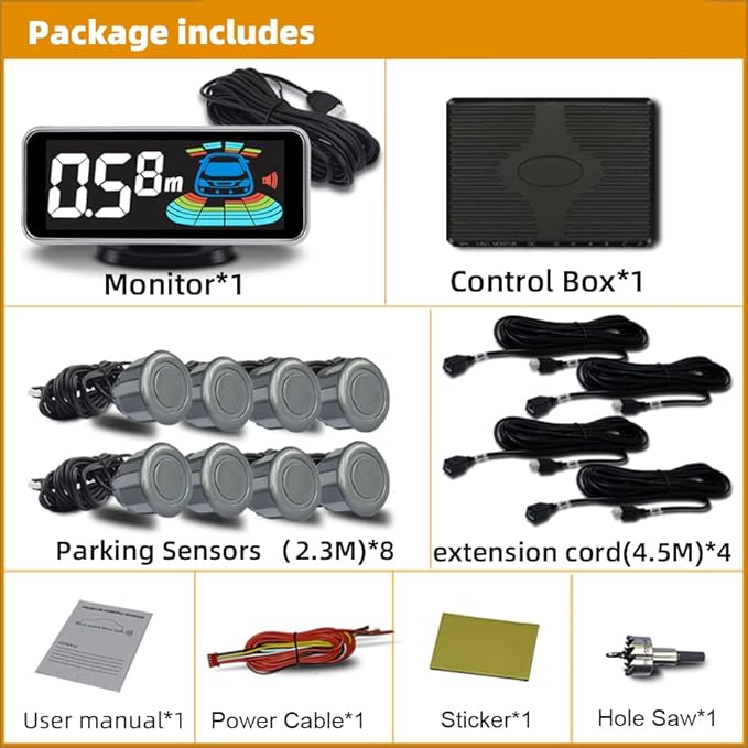 Car Parking Sensors Kit Reverse Radar parktronic System Auto Electronics
