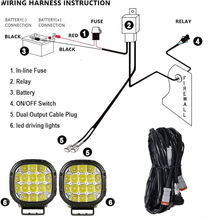BIGLION.X 4 Inch 160W 18800LM Round LED Offroad Lights Driving Spotlights Fog