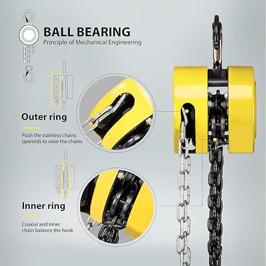 SPECSTAR Hand Chain Hoist 1 Ton 2200 Lbs Capacity 10 Feet