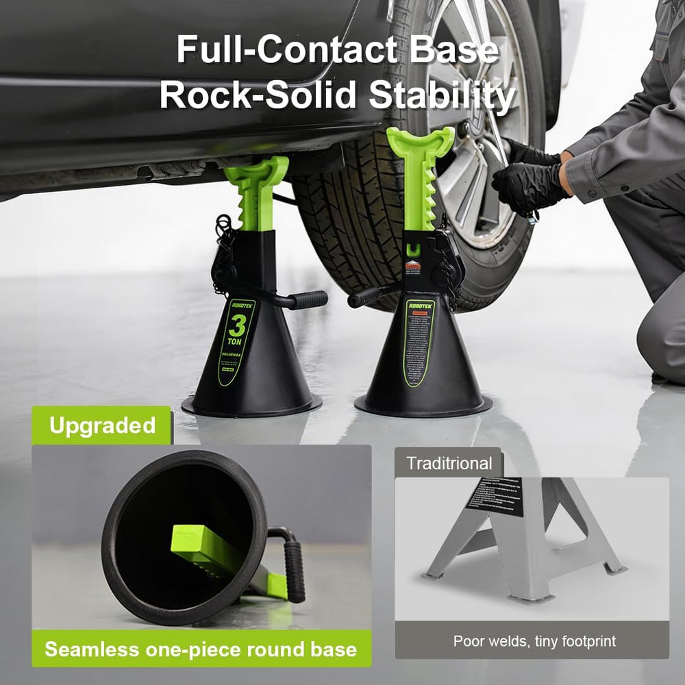 Jack Stands, 3 Ton (6,000 lbs) Heavy Duty Car Jack Stands with Seamless Round...