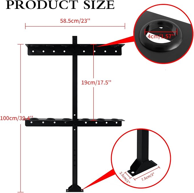 Trailer Racks for Lawn Equipment, Trailer Tool Rack Shovel Holder for Shovels
