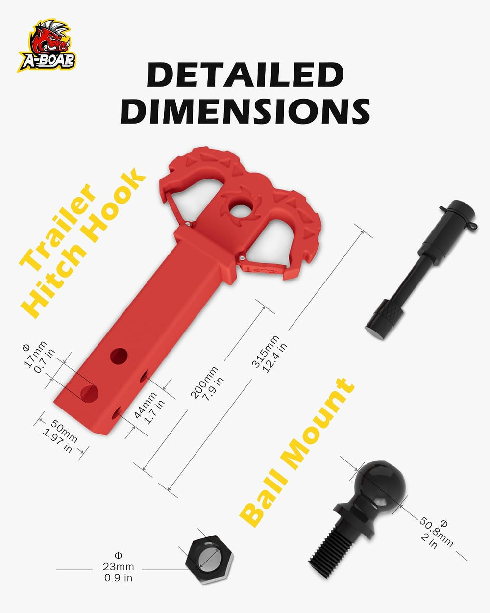 Towing Hitch Step for 2" Receivers, Trailer Hitch with 2-Inch Ball Hitch...