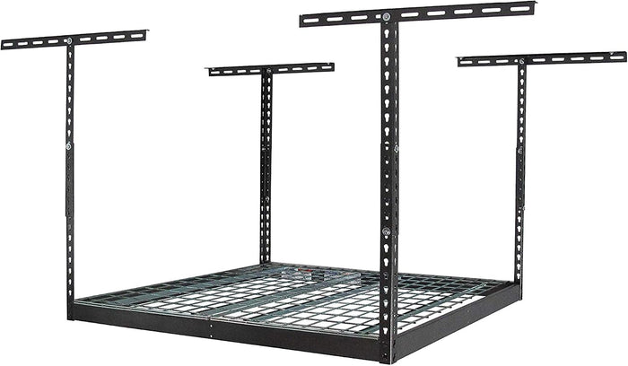 SafeRacks 4x4 Overhead Garage Storage Rack, Hammertone, 24"-45" Height