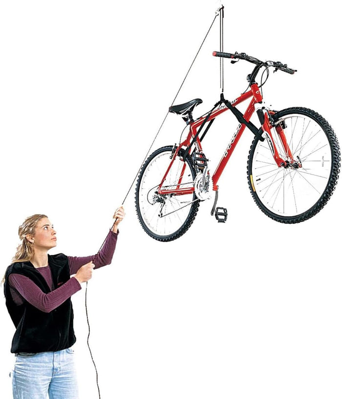 HARKEN Hoister Ceiling Mounted Garage Storage Pulley System Racks for Bikes, Boxes, 45lb Max, 12ft, 7800.12