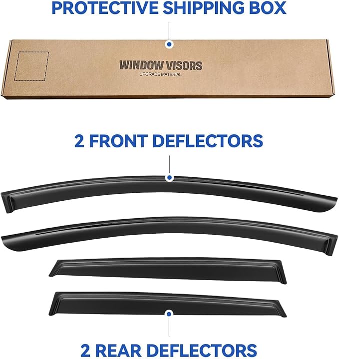 Window Visors Rain Guards for 2015-2024 Nissan Murano, Out-Channel Window Vent
