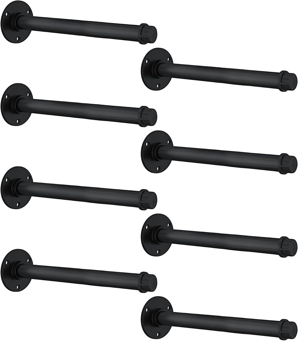 Industrial Pipe Shelf Brackets for 10 Inches Board, Heavy Duty Wall Mounted M...