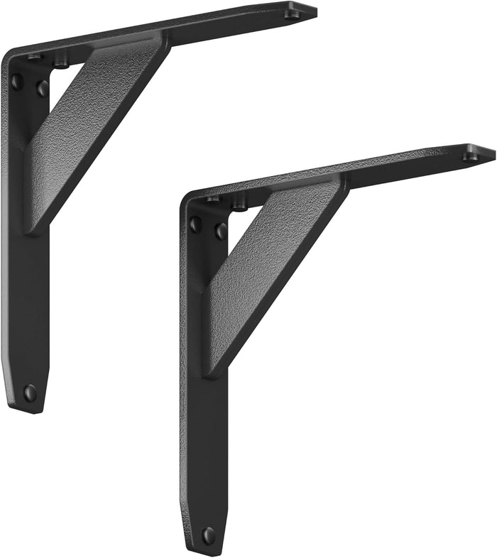 Starby Jetstream Solid Heavy Duty Low Profile Welded Countertop Support Shelf Brackets Floating Shelf Discrete Slim 500 LB Capacity (2 Pack) (8" x 8" x 1.5")