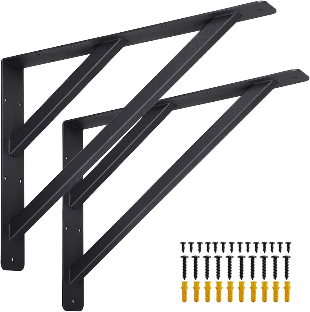 2Pcs Heavy Duty Shelf Bracket Countertop Support Brackets 16"x12" W...