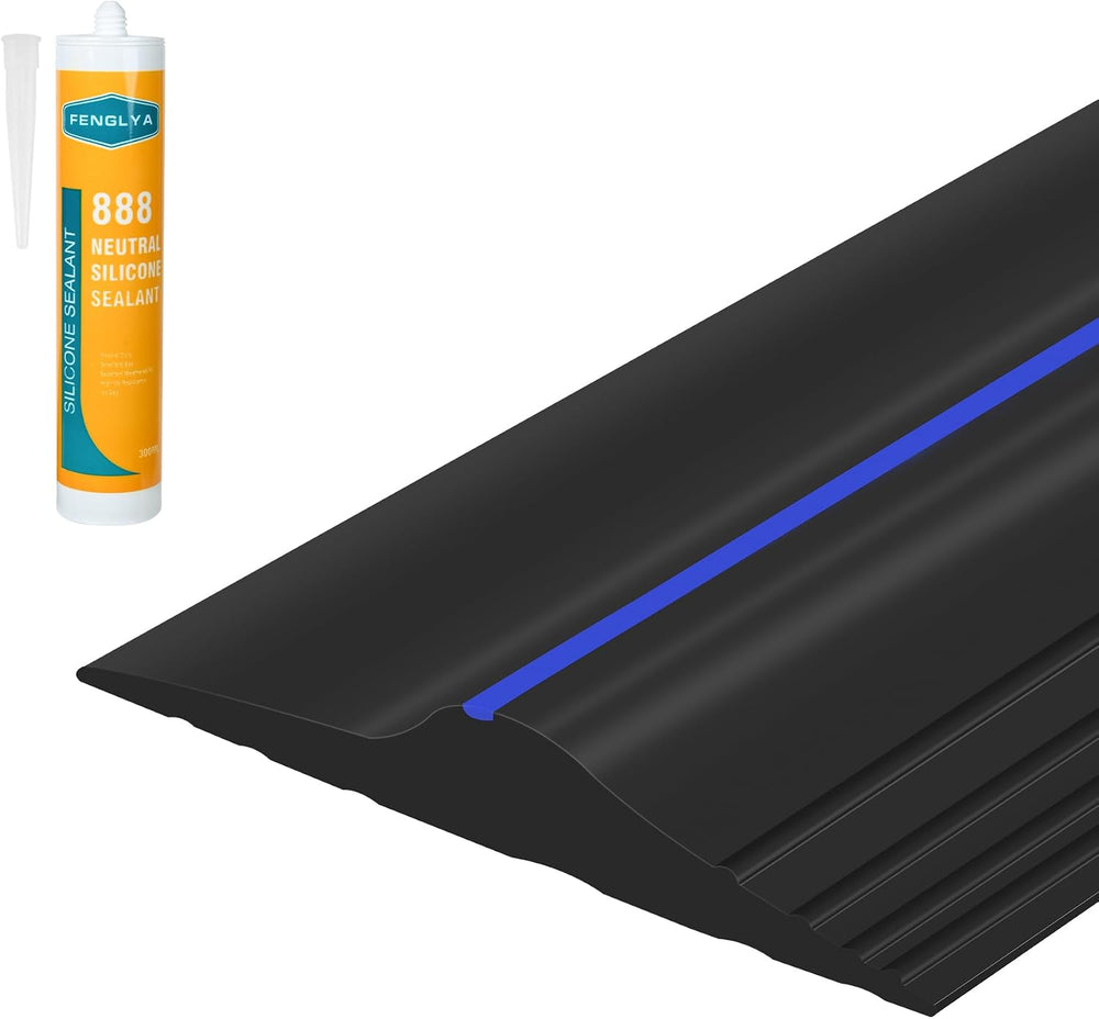 ToLanbbt 10Ft/3.05M Universal Garage Threshold Seal Strip with 300ml Black Se...