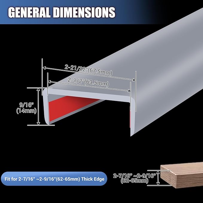 Rubber Edge Trim, Flexible Self Adhesive U Shaped Peel and Stick Edge Banding