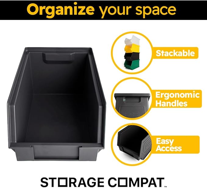 Plastic Storage Bins, Storage Organizer Bin (12-Pack)