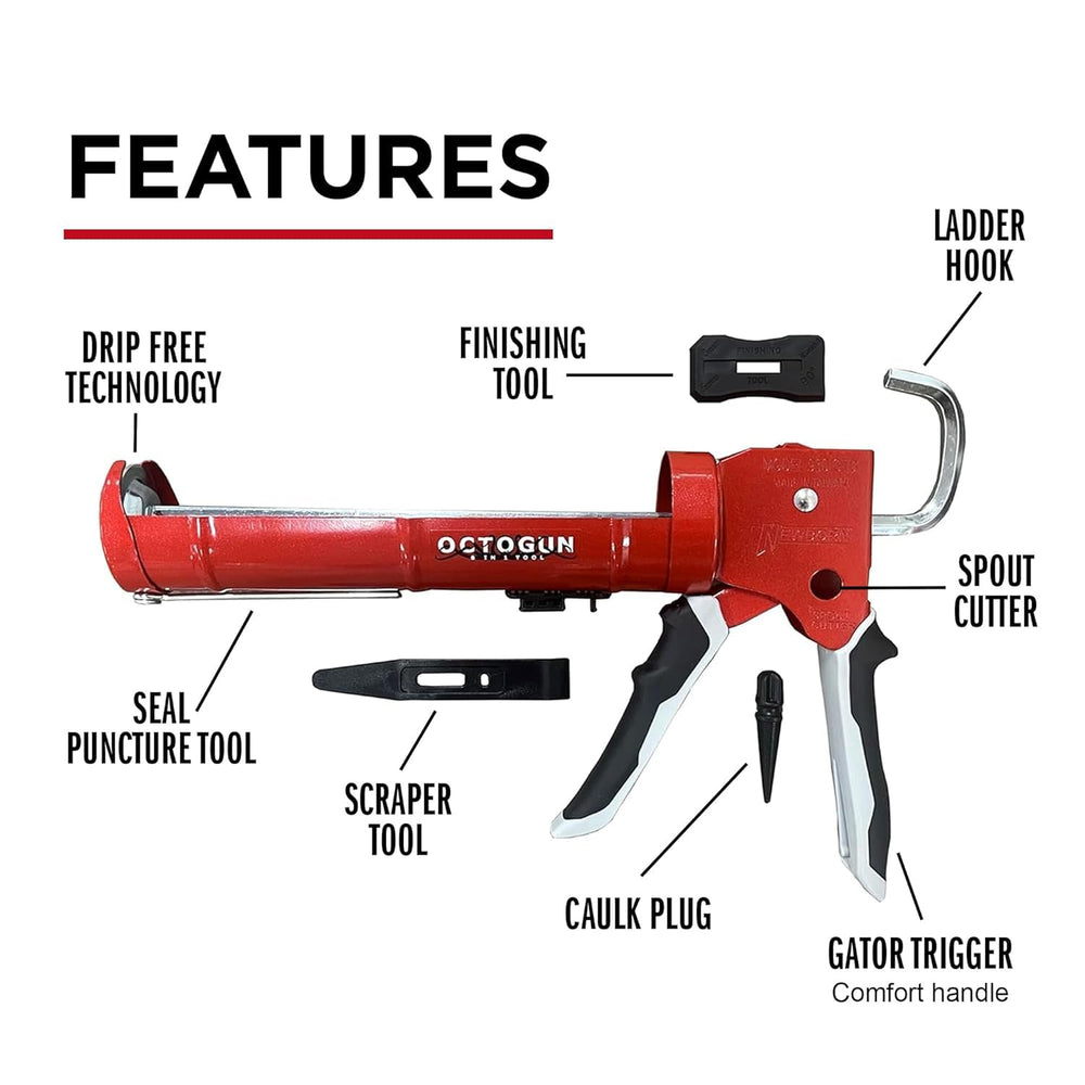 Octogun 930-GTD Caulk Gun by Newborn and Octogun Silicone/Caulk Removal Kit