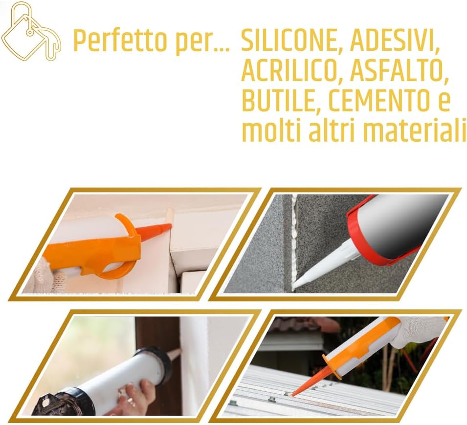 2000 | Professional Silicone Gun, Aluminium Handle with Plastic Holder, Seala...